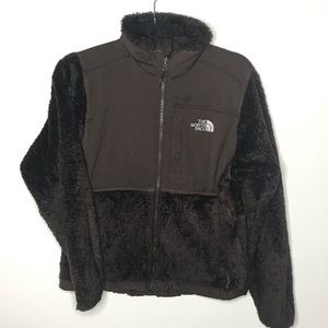 Brown Fuzzy North Face Denali Jacket